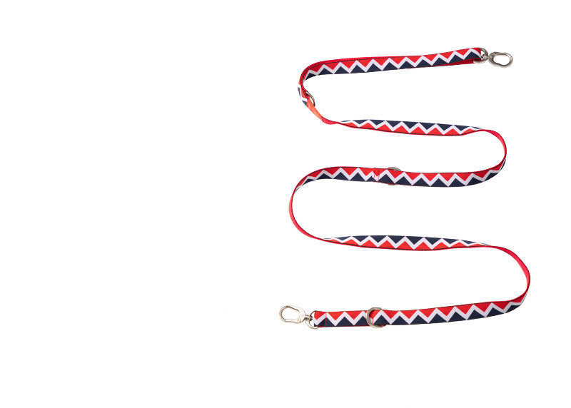 HKM-5771965 Adjustable Rainbow Multifunctional Traction Rope in Red and Green
