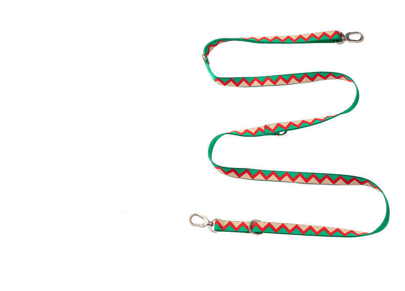 HKM-5771965 Adjustable Rainbow Multifunctional Traction Rope in Red and Green