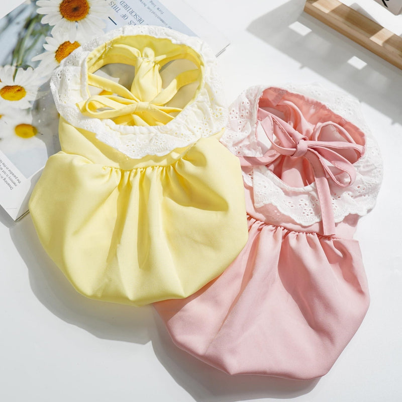 HKM-5772733 Lightweight Summer Cat Clothes in Yellow and Pink - Available in S, M, L, XL
