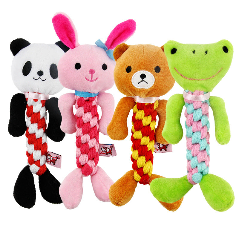 HKM-5772989 Durable Pet Molar Training Toy for Dogs - Soft Short Plush Design, 19cm x 8cm