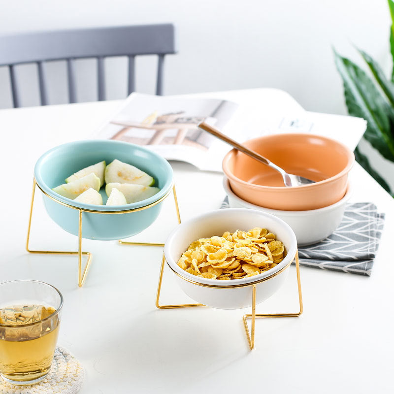 HKM-5774141 Ceramic Tableware with Elegant Gold Frame - 480ml & 1800ml Options