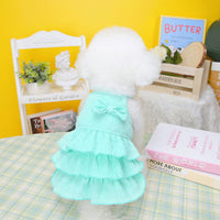 HKM-5774525 Candy Color Layered Dog Skirt for Mothers ¨C Polyester Pet Clothing in Pink, Green, and Yellow (S-XXL)