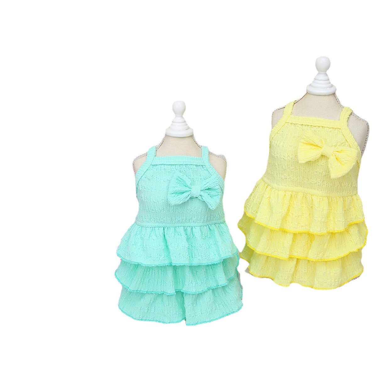HKM-5774525 Candy Color Layered Dog Skirt for Mothers ¨C Polyester Pet Clothing in Pink, Green, and Yellow (S-XXL)