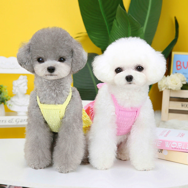 HKM-5774525 Candy Color Layered Dog Skirt for Mothers ¨C Polyester Pet Clothing in Pink, Green, and Yellow (S-XXL)
