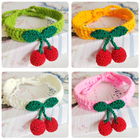 HKM-5775549 Handmade Knitted Wool Cat Collar in Fruit Patterns - Free Size, 60cm Length, Four Seasons Use