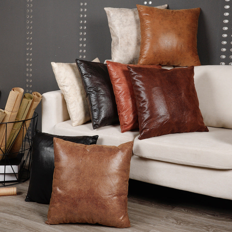 HKM-577555 Retro Suede Throw Pillow Cover with Gilded Geometric Design, 45x45 cm, Available in Multiple Colors