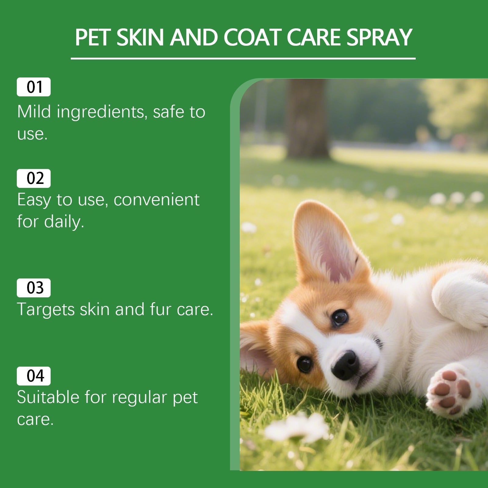 HKM-5775805 Pet Skin and Coat Care Spray for Dogs, 60 ml with Hydrating Ingredients