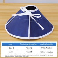 HKM-5775933 Anti-Licking Cat Headwear Turban - Medical Elizabeth Ring Style (Blue) for Cats, Sizes S & M