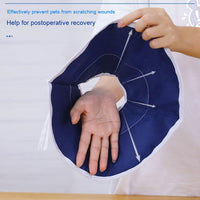 HKM-5775933 Anti-Licking Cat Headwear Turban - Medical Elizabeth Ring Style (Blue) for Cats, Sizes S & M