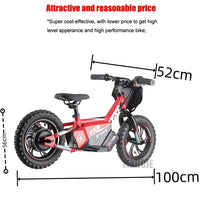 HKM-577683 12-Inch Electric Balance Bike for Kids Ages 3-8, 36V 2.5AH, Aluminum Frame, 250W Motor, Disc Brake, 50KG Load Capacity