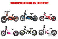HKM-577683 12-Inch Electric Balance Bike for Kids Ages 3-8, 36V 2.5AH, Aluminum Frame, 250W Motor, Disc Brake, 50KG Load Capacity