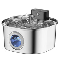 HKM-577875 Stainless Steel Cat Water Fountain 3.2L with Dual Outlet - Portable Automatic Drinking Station