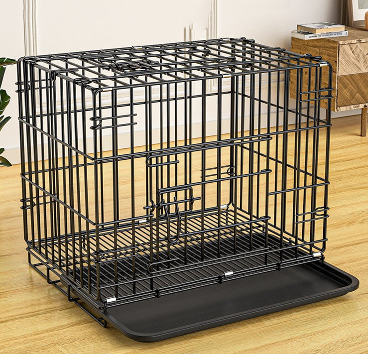 HKM-5779389 Folding Pet Cage with Strong Iron Wire - Multiple Sizes Available in Black, Blue, and Pink