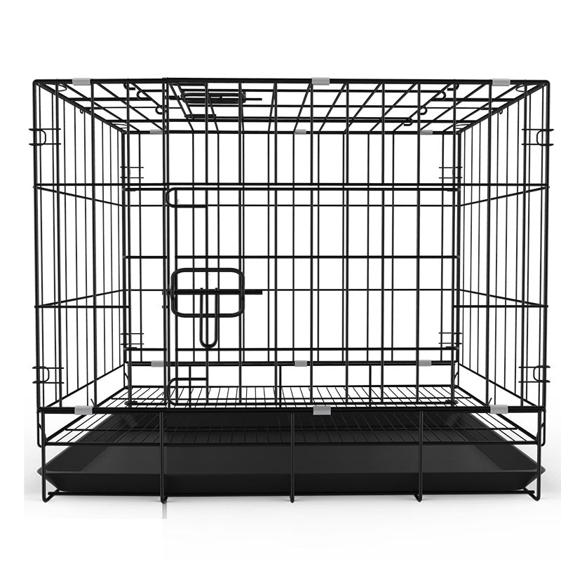 HKM-5779389 Folding Pet Cage with Strong Iron Wire - Multiple Sizes Available in Black, Blue, and Pink