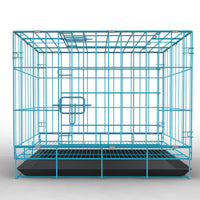 HKM-5779389 Folding Pet Cage with Strong Iron Wire - Multiple Sizes Available in Black, Blue, and Pink