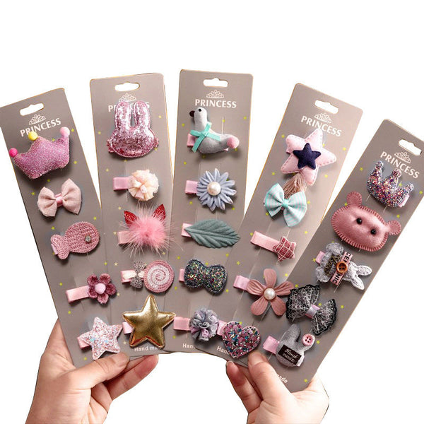 HKM-578003 Kids' Cloth Crown Hairpin Headpiece