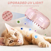 HKM-5781181 Self-Cleaning 4-in-1 Cat Steam Brush with Massage Function for All Hair Types