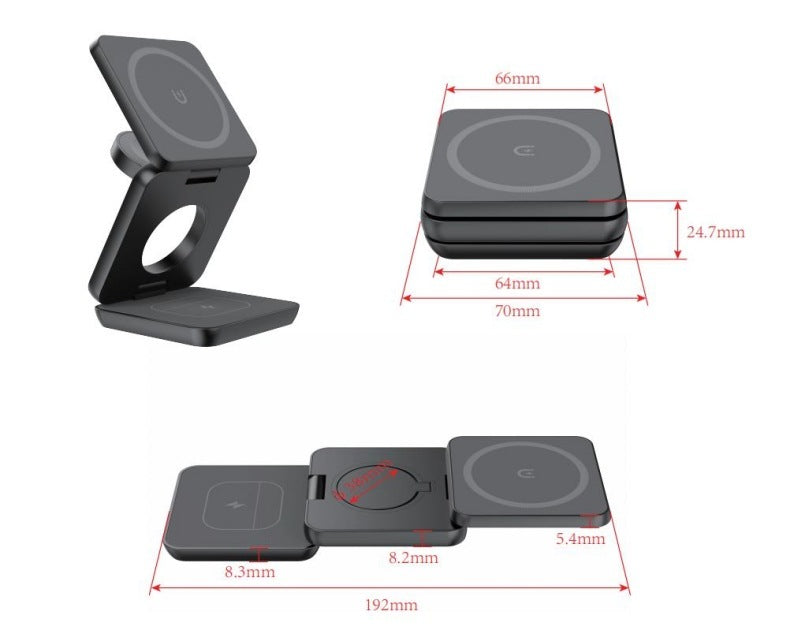 HKM-578131 Magnetic Wireless Charging Stand with 15W Output and Folding Design