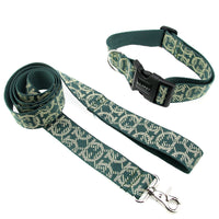 HKM-5782973 Adjustable Nylon Dog Leash with Chest Harness for Medium and Small Dogs, Green, 1.5m Traction Rope