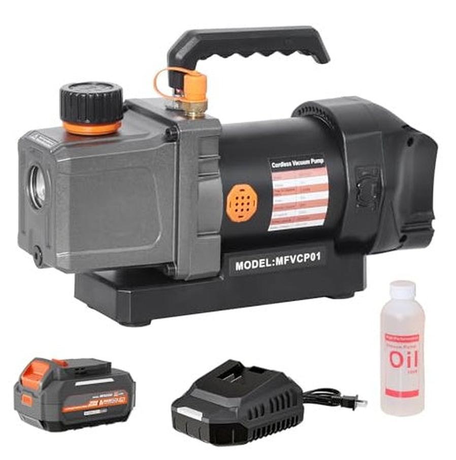 HKM-578323 Cordless 2.5CFM Vacuum Pump Kit for Automotive HVAC with Oil-Gas Separator and Compatible Battery