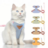 HKM-5783485 Pet Handheld Anti-Break Loose Cat Safety Harness and Leash Set in Multiple Colors