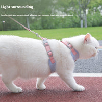 HKM-5783485 Pet Handheld Anti-Break Loose Cat Safety Harness and Leash Set in Multiple Colors