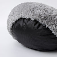 HKM-5783741 Plush Cat Ears Round Nest Bed - Soft Long Hair Design, Available in 50CM and 60CM Options