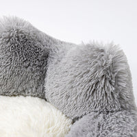 HKM-5783741 Plush Cat Ears Round Nest Bed - Soft Long Hair Design, Available in 50CM and 60CM Options