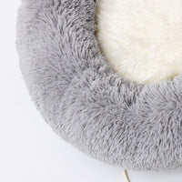 HKM-5783741 Plush Cat Ears Round Nest Bed - Soft Long Hair Design, Available in 50CM and 60CM Options