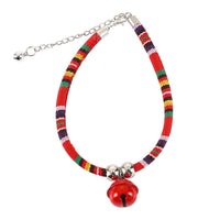 HKM-5785661 Trendy Adjustable Monochrome Cat Collar with Chain Design