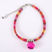 HKM-5785661 Trendy Adjustable Monochrome Cat Collar with Chain Design
