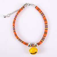 HKM-5785661 Trendy Adjustable Monochrome Cat Collar with Chain Design