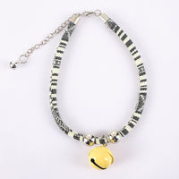 HKM-5785661 Trendy Adjustable Monochrome Cat Collar with Chain Design