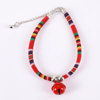 HKM-5785661 Trendy Adjustable Monochrome Cat Collar with Chain Design