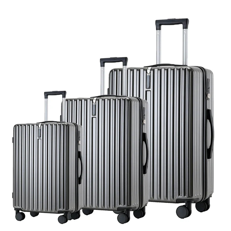 HKM-578643 Set of 3 Travel Cabin Suitcases with Removable Wheels for Easy Mobility