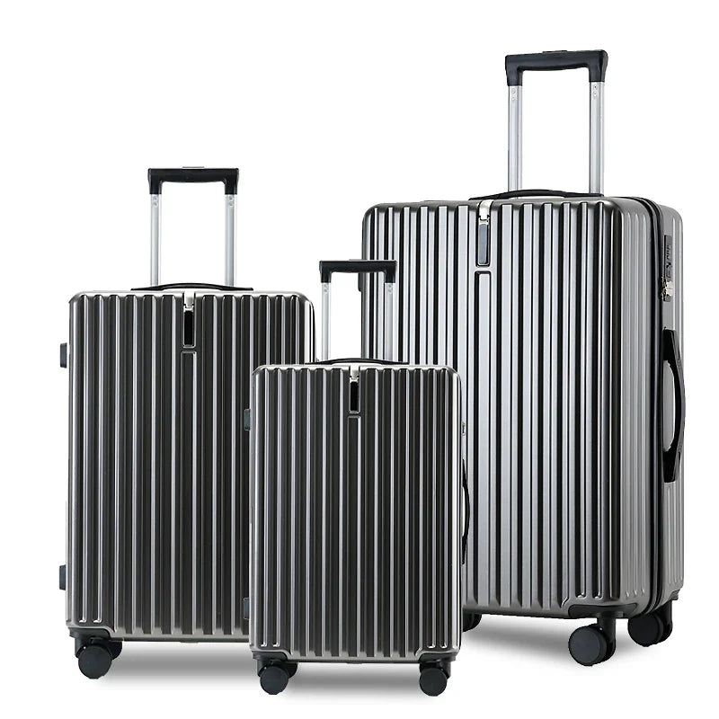 HKM-578643 Set of 3 Travel Cabin Suitcases with Removable Wheels for Easy Mobility