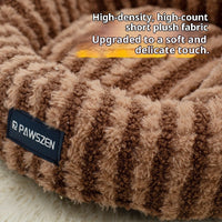 HKM-5787709 Thickened Warm Cat Nest in Light Blue and Brown Striped Flower Design, Multiple Sizes Available