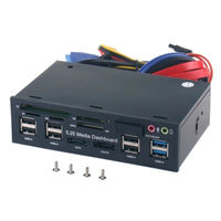 HKM-578771 External CD-ROM Drive with Multi-Card Reader for CF, SD, TF, MicroSD, and MS Pro - USB 3.0 & 2.0 Compatible, Black
