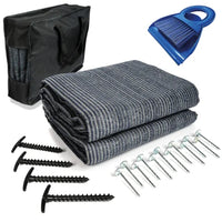 HKM-578771 Portable Outdoor Blue Grey 300gsm Awning Carpet Mat for Camping and Picnics