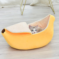 HKM-5788093 Round Removable and Washable Cat and Dog Nest in Yellow and Green ¨C Four Seasons Universal Comfort for Small Pets
