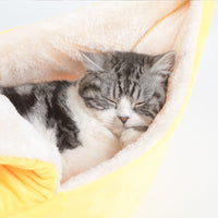 HKM-5788093 Round Removable and Washable Cat and Dog Nest in Yellow and Green ¨C Four Seasons Universal Comfort for Small Pets