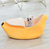 HKM-5788093 Round Removable and Washable Cat and Dog Nest in Yellow and Green ¨C Four Seasons Universal Comfort for Small Pets