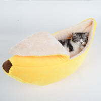 HKM-5788093 Round Removable and Washable Cat and Dog Nest in Yellow and Green ¨C Four Seasons Universal Comfort for Small Pets