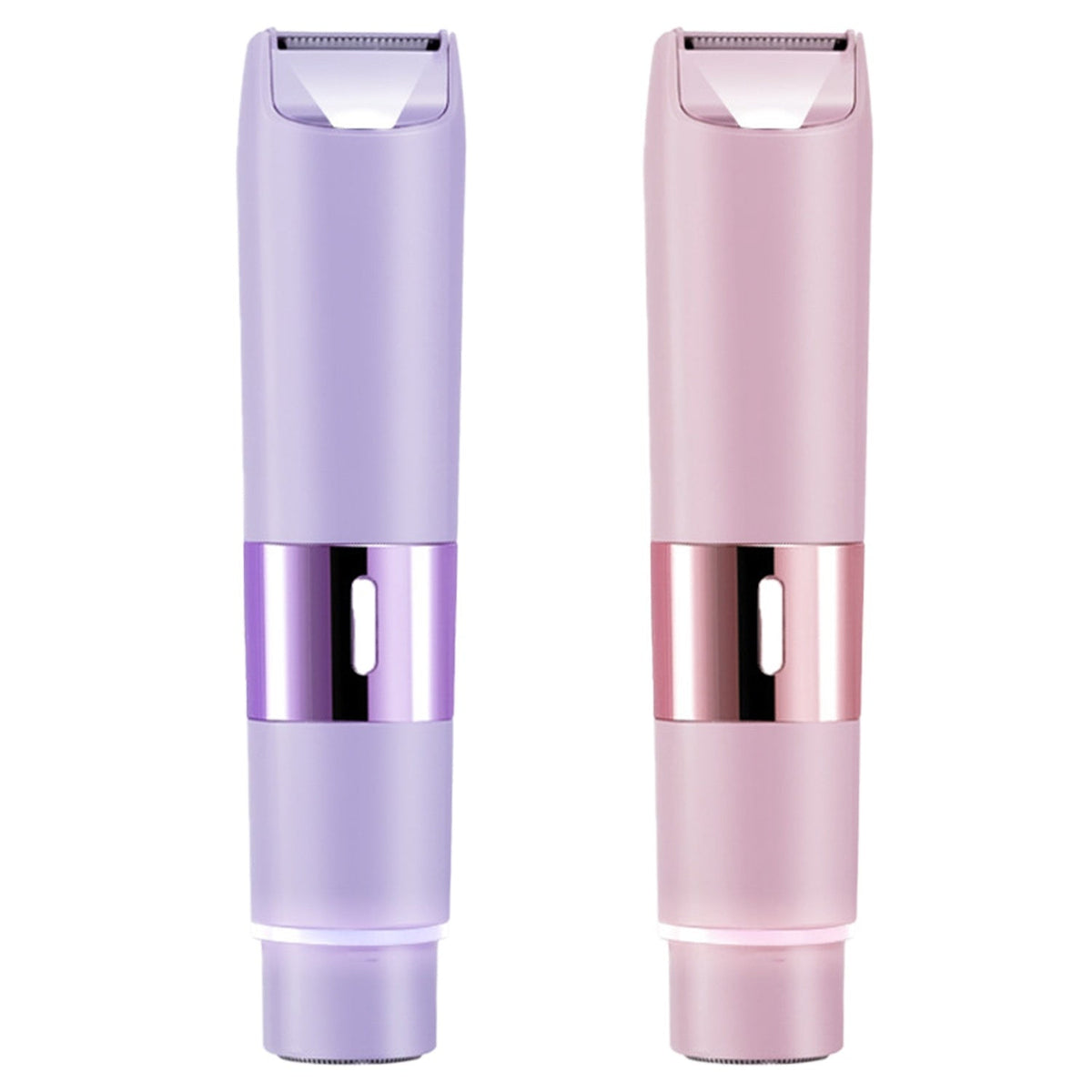 HKM-578835 2-in-1 Bikini Trimmer for Women, Dual Head Cordless Waterproof Shaver with LED Lights, Rechargeable for Body and Face Use