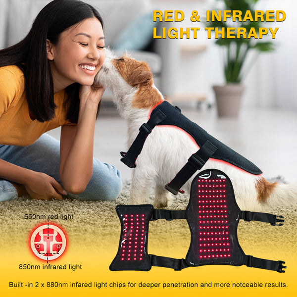 HKM-5788733 Red-Light Infrared Therapeutic Heating Fabric for Dogs - 5W, 120¡ã Effective Range, 40 Lamp Beads