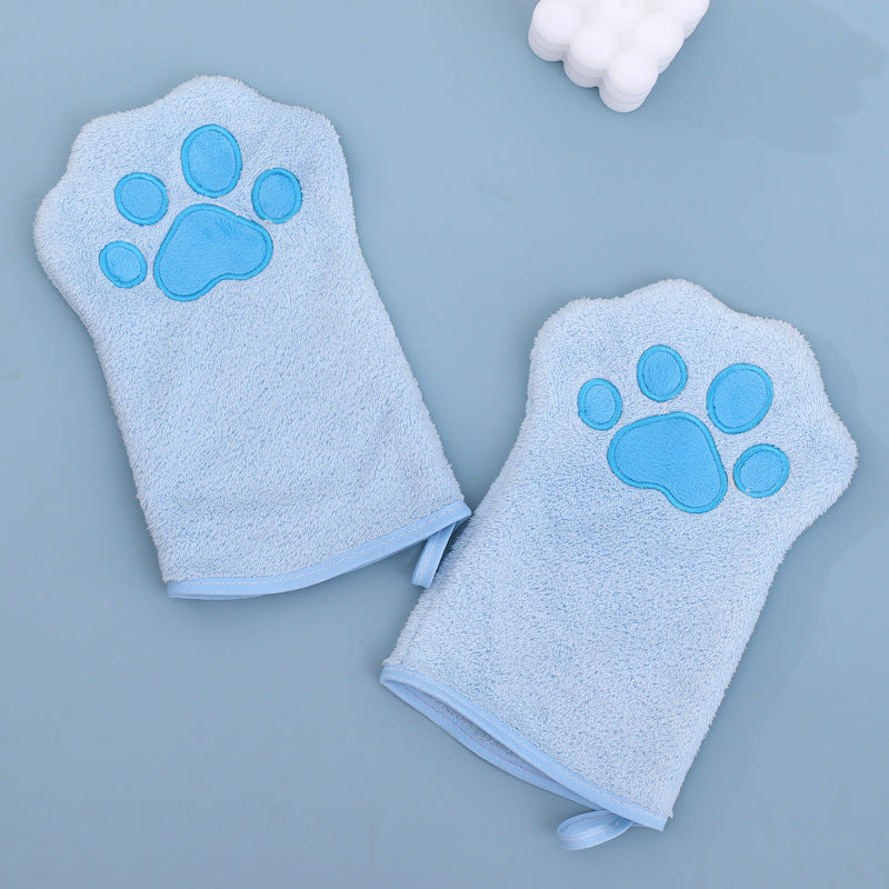 HKM-5789117 Soft Coral Fleece Quick-Drying Absorbent Towel for Pets - 15x22cm, Available in Pink, Sky Blue, Gray