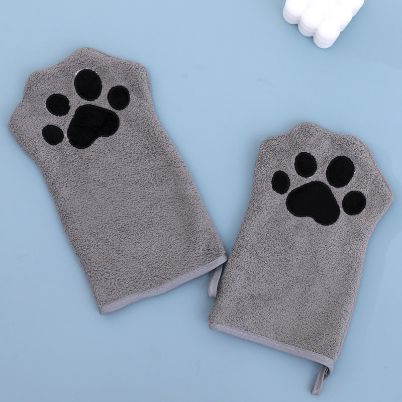 HKM-5789117 Soft Coral Fleece Quick-Drying Absorbent Towel for Pets - 15x22cm, Available in Pink, Sky Blue, Gray