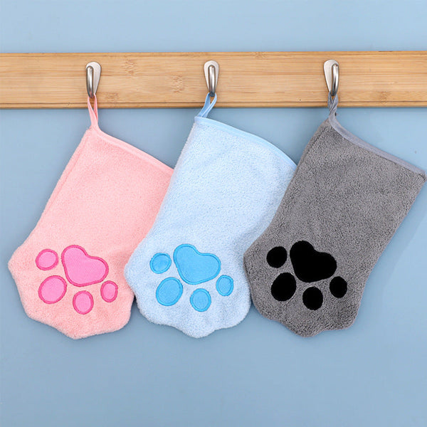 HKM-5789117 Soft Coral Fleece Quick-Drying Absorbent Towel for Pets - 15x22cm, Available in Pink, Sky Blue, Gray