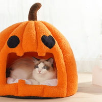 HKM-5789501 Cozy Semi-Enclosed Pet Nest with Removable Crystal Velvet Lining