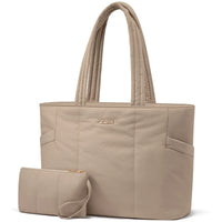 HKM-578963 Lightweight Puffer Laptop Tote Bag with Clutch Purse for 15.6 Inch Computers